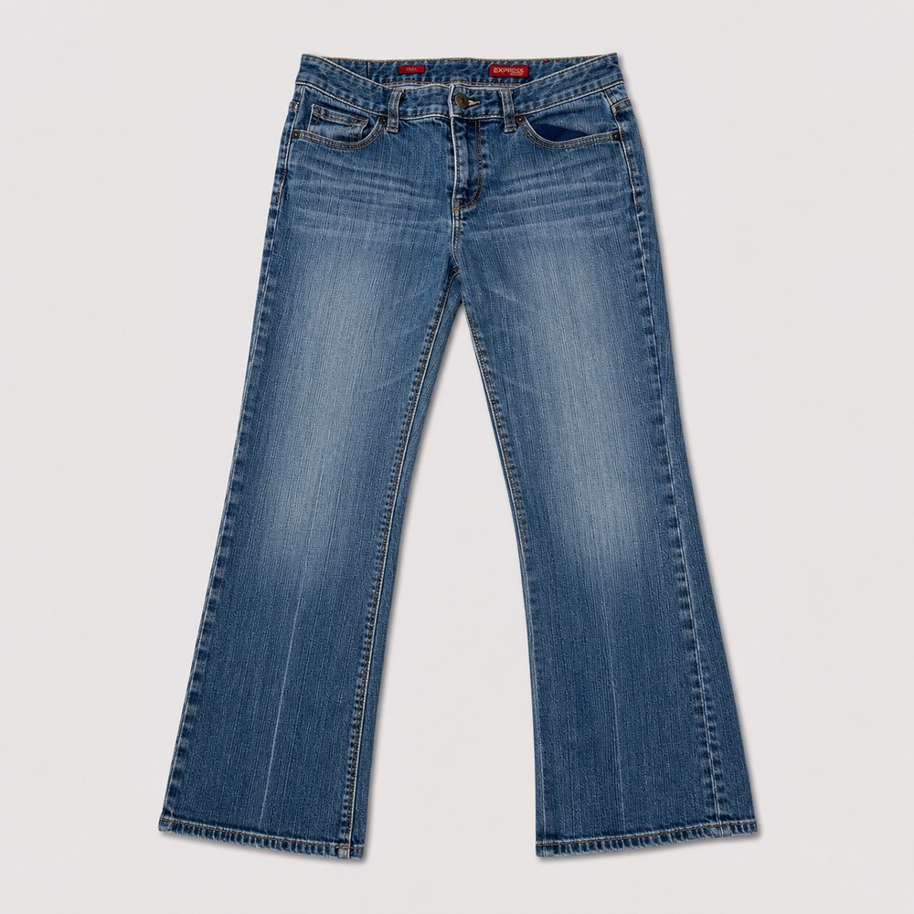 Express Mia Womens 6R Bootcut Jeans Y2K Low Rise Blue Wash Flare Denim